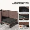Jardinera Elevada con 6 Ruedas Riego Automático y Drenaje Macetero Exterior para Jardín 80x40x43 cm Marrón - Ogal.Es