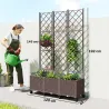 Jardinera con Enrejado y Ruedas con Drenaje para Cultivos Verduras Flores Hierbas 120x40x192 cm Marrón - Ogal.Es