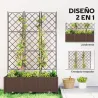 Jardinera con Enrejado y Ruedas con Drenaje para Cultivos Verduras Flores Hierbas 120x40x192 cm Marrón - Ogal.Es