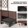 Jardinera con Enrejado y Ruedas con Drenaje para Cultivos Verduras Flores Hierbas 120x40x192 cm Marrón - Ogal.Es