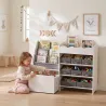 Estantería Infantil Juguetes con 8 Cestas de Tela Cajón con Ruedas Librería Estante Abierto 3-8 Años 109x30x80cm... - Ogal.Es
