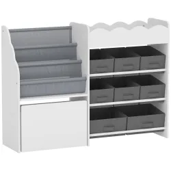 Estantería Infantil Juguetes con 8 Cestas de Tela Cajón con Ruedas Librería Estante Abierto 3-8 Años 109x30x80cm... - Ogal.Es