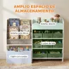Estantería Infantil Juguetes con 8 Cestas de Tela Cajón con Ruedas Librería Estante Abierto 3-8 Años 109x30x80cm... - Ogal.Es