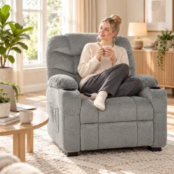 Sillón Relax Reclinable Eléctrico Silencioso con Función Memoria Reposapiés Mando a Distancia Bolsillos Laterale... - Ogal.Es