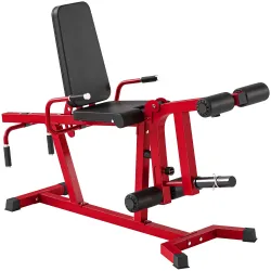 Máquina de Extensión y Curl de Piernas Ajustable 3 en 1 Carga 300 kg con Carga de Placas para Casa Gimnasio Rojo - Ogal.Es