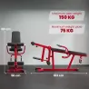 Máquina de Extensión y Curl de Piernas Ajustable 3 en 1 Carga 300 kg con Carga de Placas para Casa Gimnasio Rojo - Ogal.Es