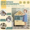 Librería Infantil de 3 Niveles Forma Casa con 3 Estantes y 2 Armarios para Guardería para Niños de 3 a 8 Años Bl... - Ogal.Es