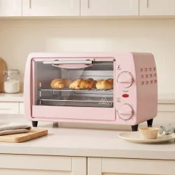 Horno Eléctrico Sobremesa 10L 750W Horno Eléctrico Pequeño Temperatura 230 ℃ y Temporizador 36,5x26x22 cm Rosa - Ogal.Es