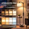 Lámpara de Pie LED Regulable con Estante 11 Temperaturas y Brillos Pantalla Ajustable Mando RF Interruptor de Pi... - Ogal.Es