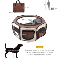 Parque Plegable para Perros y Gatos Corralito Portátil para Animales Pequeños Impermeable de Tela Oxford Ø90x41 ... - Ogal.Es