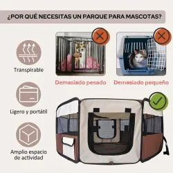 Parque Plegable para Perros y Gatos Corralito Portátil para Animales Pequeños Impermeable de Tela Oxford Ø90x41 ... - Ogal.Es