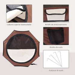 Parque Plegable para Perros y Gatos Corralito Portátil para Animales Pequeños Impermeable de Tela Oxford Ø90x41 ... - Ogal.Es