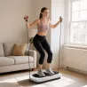 Plataforma Vibratoria con 99 Niveles de Velocidad Pantalla LED Control Remoto 2 Bandas para Hacer Ejercicio en Casa - Ogal.Es