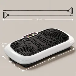 Plataforma Vibratoria con 99 Niveles de Velocidad Pantalla LED Control Remoto 2 Bandas para Hacer Ejercicio en Casa - Ogal.Es