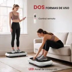 Plataforma Vibratoria con 99 Niveles de Velocidad Pantalla LED Control Remoto 2 Bandas para Hacer Ejercicio en Casa - Ogal.Es