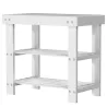Banco Zapatero de Bambú con Asiento y 2 Estantes para 4 Pares para Entrada Salón Dormitorio 50x28x45 cm Blanco - Ogal.Es