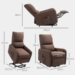 Sillón Relax Reclinable Eléctrico Levanta Personas de Tela Lino Control Remoto Asiento con Muelles Reposapiés Ma... - Ogal.Es