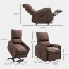 Sillón Relax Reclinable Eléctrico Levanta Personas de Tela Lino Control Remoto Asiento con Muelles Reposapiés Ma... - Ogal.Es