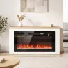 Chimenea Eléctrica de Pie 900/1800W Mueble para TV 55" 12 Colores de Llama 3D 5 Brillos Control Remoto para 35? ... - Ogal.Es