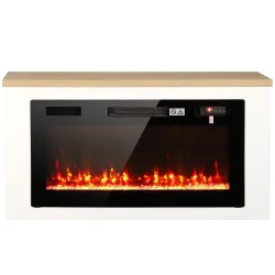 Chimenea Eléctrica de Pie 900/1800W Mueble para TV 55" 12 Colores de Llama 3D 5 Brillos Control Remoto para 35? ... - Ogal.Es