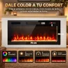 Chimenea Eléctrica de Pie 900/1800W Mueble para TV 55" 12 Colores de Llama 3D 5 Brillos Control Remoto para 35? ... - Ogal.Es