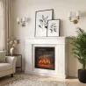 Chimenea Eléctrica Decorativa 1800W con Repisa Efecto Llama 5 Brillos Termostato Temporizador Mando para TV 38" ... - Ogal.Es