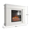 Chimenea Eléctrica Decorativa 1800W con Repisa Efecto Llama 5 Brillos Termostato Temporizador Mando para TV 38" ... - Ogal.Es