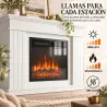 Chimenea Eléctrica Decorativa 1800W con Repisa Efecto Llama 5 Brillos Termostato Temporizador Mando para TV 38" ... - Ogal.Es