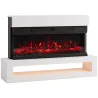 Chimenea Eléctrica de Pie/Pared 900/1800W con Tira LED 3 Caras Mueble TV 55" 12 Colores de Llama Control Remoto ... - Ogal.Es