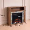 Chimenea Eléctrica Decorativa 1800W con Repisa Efecto Llama 5 Brillos Termostato Temporizador Mando Marrón - Ogal.Es