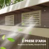 Trastero de Jardín en Acero con 2 Rejillas de Ventilación y 2 Puertas Correderas, 280x130x172 cm, Marrón Madera - Ogal.Es