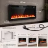 Chimenea Eléctrica Ultrafina 900/1800W Empotrable/Colgante/de Pie 12 Colores de Llama 3D Control Remoto hasta 35... - Ogal.Es