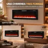 Chimenea Eléctrica Ultrafina 900/1800W Empotrable/Colgante/de Pie 12 Colores de Llama 3D Control Remoto hasta 35... - Ogal.Es