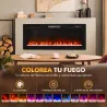 Chimenea Eléctrica Ultrafina 900/1800W Empotrable/Colgante/de Pie 12 Colores de Llama 3D Control Remoto hasta 35... - Ogal.Es