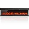 Chimenea Eléctrica Empotrable o de Pie 750/1500W 3 Caras 12 Colores de Llama 3D Termostato Control Remoto Negro - Ogal.Es