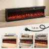 Chimenea Eléctrica Empotrable o de Pie 750/1500W 3 Caras 12 Colores de Llama 3D Termostato Control Remoto Negro - Ogal.Es