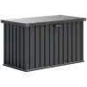 Arcón Exterior 400L Baúl de Almacenaje Exterior de Acero Galvanizado Resistente a la Intemperie con Cerradura Gris - Ogal.Es
