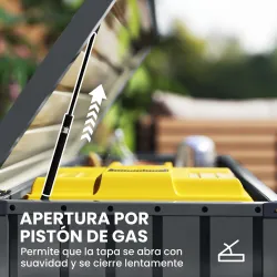 Arcón Exterior 400L Baúl de Almacenaje Exterior de Acero Galvanizado Resistente a la Intemperie con Cerradura Gris - Ogal.Es