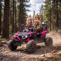 Coche Eléctrico Niños 2 Plazas UTV 24V 2 Motores Batería Litio Control Remoto Suspensión Arranque Suave 3-8 Años... - Ogal.Es