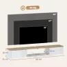 Mueble de TV Suspendido con Luces LED Enchufes Armario y 2 Cajones para Televisión 65 Pulgadas 140x24x20 cm Blanco - Ogal.Es