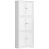 Armario de Baño Alto con 3 Armarios de Doble Puerta y Estantes Ajustables 60x30x160 cm Blanco - Ogal.Es