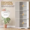 Armario de Baño Alto con 3 Armarios de Doble Puerta y Estantes Ajustables 60x30x160 cm Blanco - Ogal.Es
