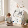 Librería Infantil con Cajón Móvil y 3 Estantes Estantería para Libros Diseño de Espacio Montessori 3 a 8 Años Bl... - Ogal.Es