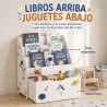 Librería Infantil con Cajón Móvil y 3 Estantes Estantería para Libros Diseño de Espacio Montessori 3 a 8 Años Bl... - Ogal.Es