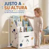 Librería Infantil con Cajón Móvil y 3 Estantes Estantería para Libros Diseño de Espacio Montessori 3 a 8 Años Bl... - Ogal.Es
