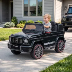 Coche Eléctrico Niños 12V Mercedes-AMG G63 Control Remoto 2 Motores Suspensión Trasera Arranque Suave Música Negro - Ogal.Es