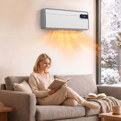 Calefactor Eléctrico Cerámico de Pared 2000W con WiFi App 3 Modos Pantalla LED Temporizador Mando a Distancia Bl... - Ogal.Es