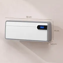 Calefactor Eléctrico Cerámico de Pared 2000W con WiFi App 3 Modos Pantalla LED Temporizador Mando a Distancia Bl... - Ogal.Es