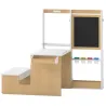 Mesa Infantil con Silla 5 en 1 con Pizarra Negra/Blanca y Rollo de Papel Almacenaje 4 Vasos de Pintura 3-8 Años ... - Ogal.Es
