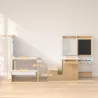 Mesa Infantil con Silla 5 en 1 con Pizarra Negra/Blanca y Rollo de Papel Almacenaje 4 Vasos de Pintura 3-8 Años ... - Ogal.Es